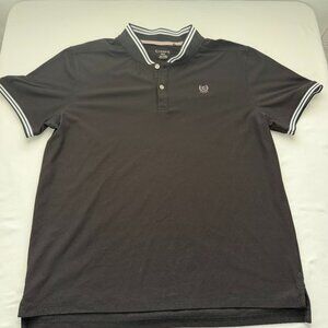 Chaps Polo Shirt Mens Large Black Short Sleeve Logo Classic Casual Golf Shirt